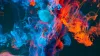Dynamische blaue und orange Farbwirbel visualisieren komplexe AI-Prozesse und Datenflüsse.