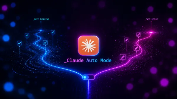 Schematische Darstellung der Modes in Claude Code auf dunklem Hintergrund und dme Claude Logo in der Mitte.